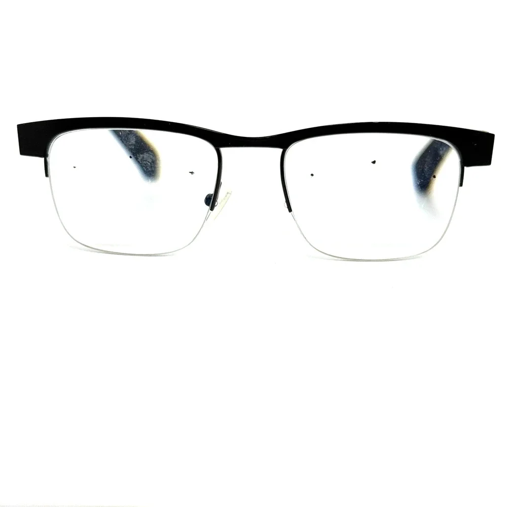 MIYAGI 1517 Carl II 1‎ Black Mens Square Half Rim Eyeglasses 51-19-140 20063